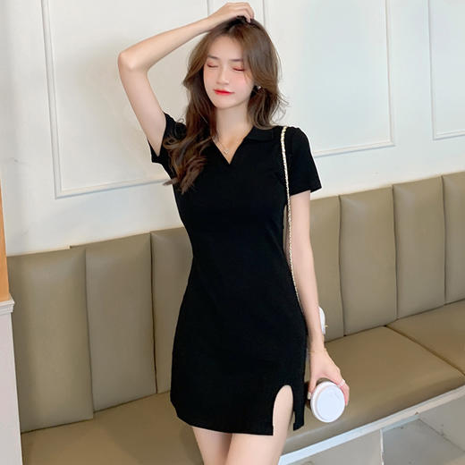 【修身性感辣妹❗️夏季新款法式V领包臂连衣裙】气质优雅，修身显瘦，彰显女性性感魅力，时尚百搭，女小黑裙气质修身性感辣妹裙子粉丝专属 商品图1