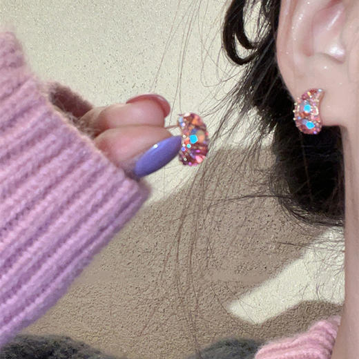 【清仓捡漏3件起发货，少拍不发】~彩钻简约爱心耳环女轻奢小众百搭蝴蝶结耳钉耳饰 商品图3