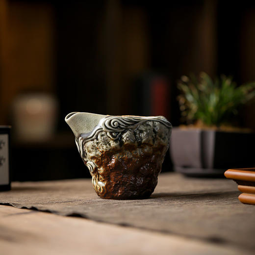 仿古手工柴烧公道杯陶瓷大容量均茶器茶海均杯家用胎厚釉功夫茶具 商品图2