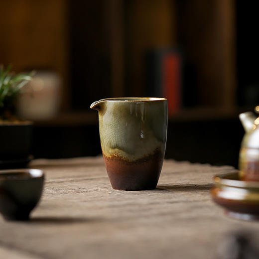 仿古手工柴烧公道杯陶瓷大容量均茶器茶海均杯家用胎厚釉功夫茶具 商品图0
