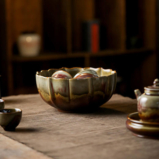 复古柴烧茶洗创意家用大号杯洗笔洗功夫茶具配件窑变陶瓷茶渣缸 商品图2