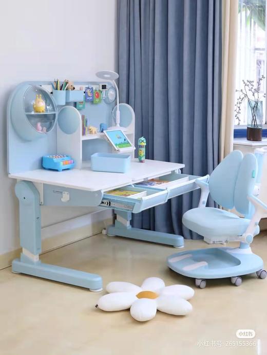 黑白调学习时光学习桌H1【双灯爱眼 雷达语音调姿】儿童学习桌椅套装 1.2米 商品图2