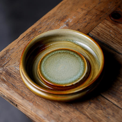 柴烧陶瓷壶承功夫茶道茶海配件手工托盘蓄水小干泡盘隔热壶垫茶托 商品图4