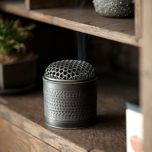 黑玄盘香炉家用室内书房茶道供佛焚陶瓷小香炉居家复古线香香薰炉 商品图1