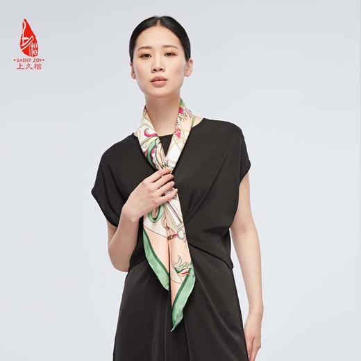 SAINTJOY/上久楷 真丝方巾   翼马花间   FJS22026 商品图5