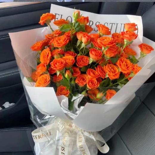 毕业季花束----心想事成（橙色朵头玫瑰花束） 商品图0