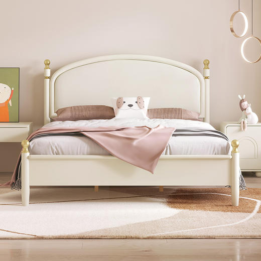 喜梦宝儿童床现代实木1米2单人公主床现代简约可爱软包1.5米 商品图0