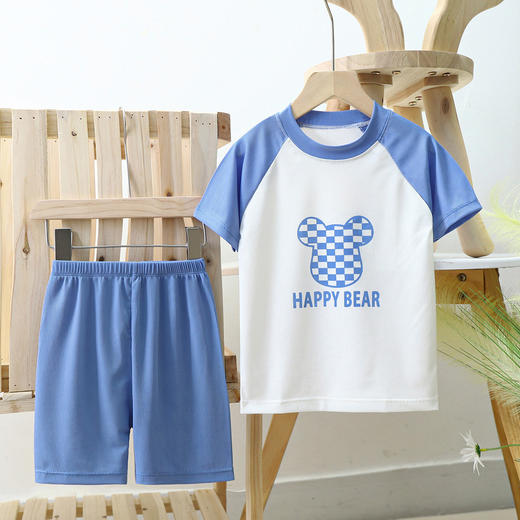 【清仓捡漏39.9两套】大弹力清爽舒适透气，收缩自如不卷边，儿童夏季家居服套装，中大童薄款衣服，男童女童夏童装短袖两件套 商品图3