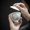 【日用百货】-宜室茶话 手绘幽兰盖碗釉下彩高足泡茶碗 商品缩略图3