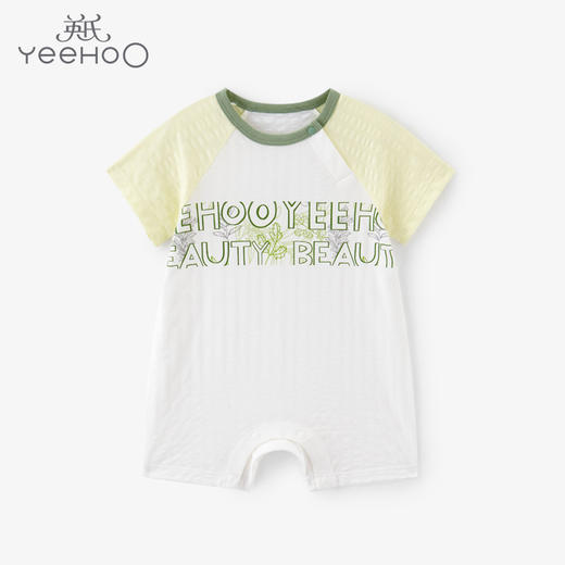 英氏婴儿连体衣夏季男女宝宝短袖哈衣薄款家居服睡衣 YLABJ22005A YLABJ22006A 商品图1
