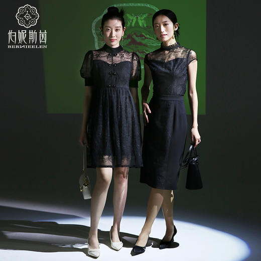 千年情话—梁祝草桥结拜漆黑色刺绣半裙2B50003 商品图4