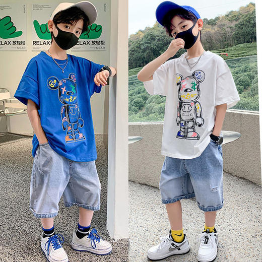 【服装鞋包】新款中大儿童装洋气男孩时髦夏季两件套 商品图3