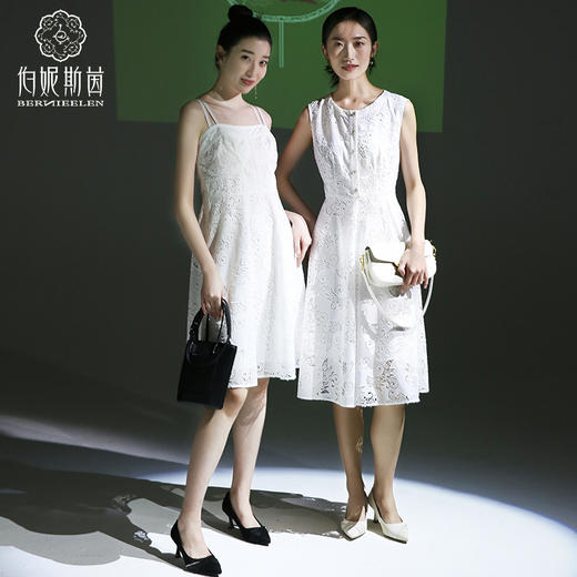 千年情话—2S60021梁祝草桥结拜皓色巴旦木无袖连衣裙【巴洛克摆钟】 商品图4