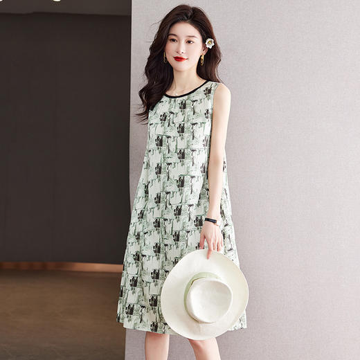 夏季茶歇碎花雪纺吊带裙，温柔系长裙感法式内搭连衣裙CC-J3405 商品图0