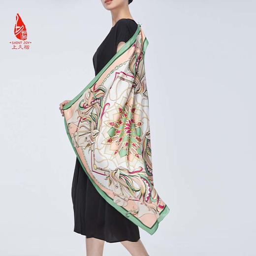 SAINTJOY/上久楷 真丝方巾   翼马花间   FJS22026 商品图1