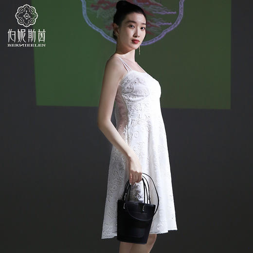 C-千年情话—梁祝草桥结拜皓色吊带连衣裙2S60022 商品图1