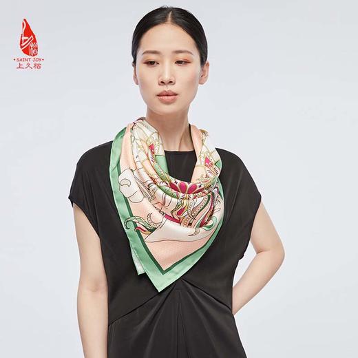 SAINTJOY/上久楷 真丝方巾   翼马花间   FJS22026 商品图3