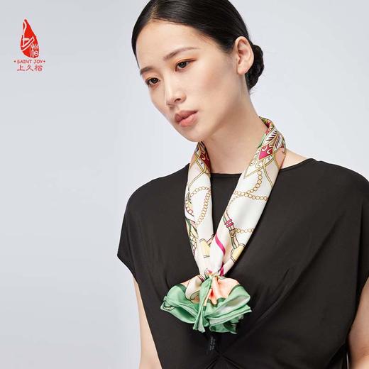 SAINTJOY/上久楷 真丝方巾   翼马花间   FJS22026 商品图4