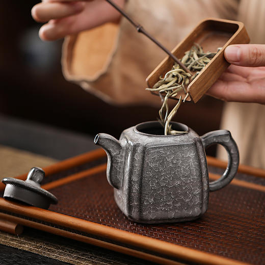 青瓷黑冰茶壶单个茶杯手工高端哥窑冰裂纹功夫茶具泡茶壶化冰 商品图1