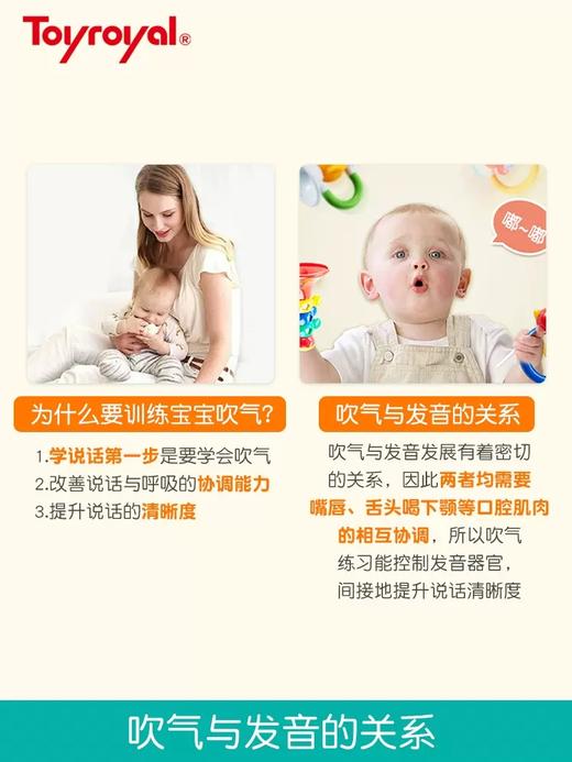 Toyroyal日本皇室婴儿小喇叭玩具儿童可吹宝宝吹响口哨幼儿一岁TRY-TR3083 商品图1