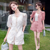 重工刺绣天丝上衣套装，气质阔腿短裤休闲两件套HR-HMGF6611 商品缩略图4