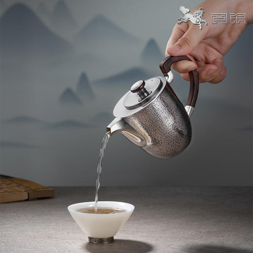 阅银 茶具《流金岁月泡茶壶》999足银手工茶器茶杯茶壶送礼家用 商品图5