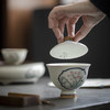【日用百货】-宜室茶话 手绘幽兰盖碗釉下彩高足泡茶碗 商品缩略图2