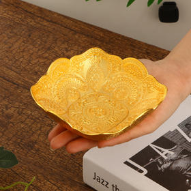 【日用百货】锌合金方形小吃碟欧式简约手工制造创意小吃碟干果盘