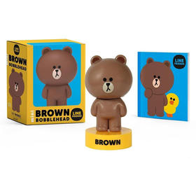 迷你布朗熊摇头娃娃摆件 英文原版 LINE FRIENDS Mini BROWN Bobblehead