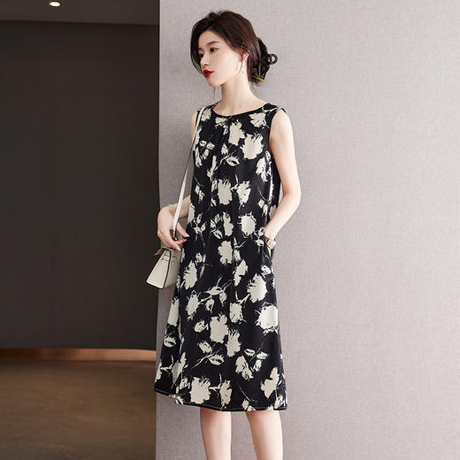 夏季茶歇碎花雪纺吊带裙，温柔系长裙感法式内搭连衣裙CC-J3405 商品图1