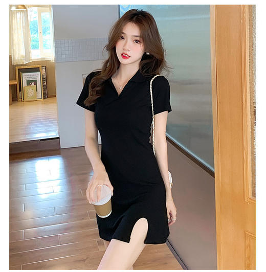 【修身性感辣妹❗️夏季新款法式V领包臂连衣裙】气质优雅，修身显瘦，彰显女性性感魅力，时尚百搭，女小黑裙气质修身性感辣妹裙子粉丝专属 商品图4