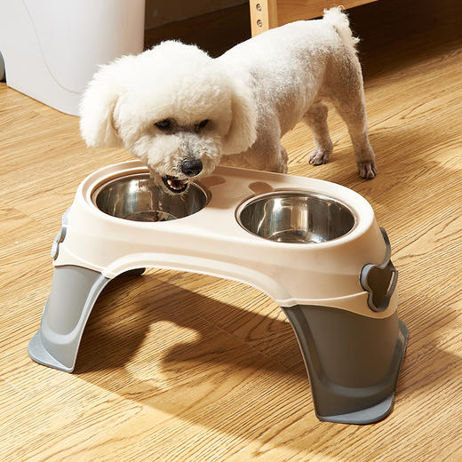 【宠物用品】-不锈钢宠物碗 狗狗猫咪喝水喂食双碗 商品图0