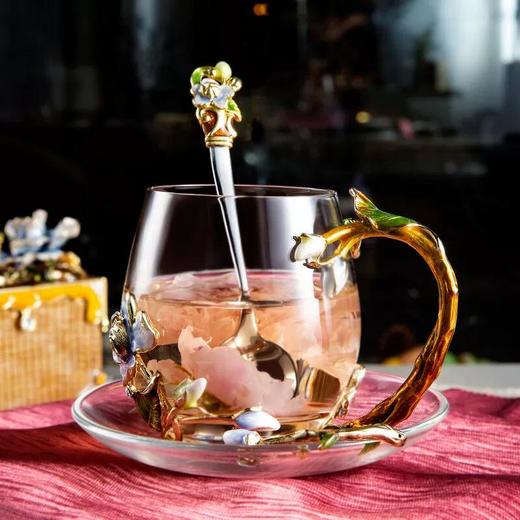 罗比罗丹珐琅彩茉莉花水杯家用创意玻璃杯花茶杯礼物 商品图7