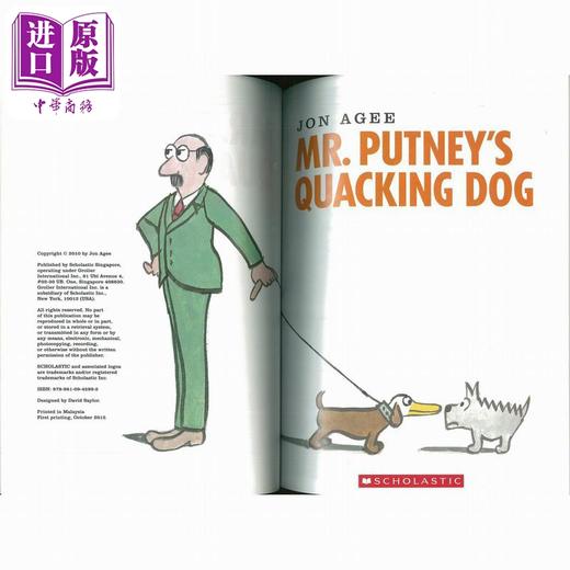 【中商原版】Jon Agee:Mr. Putney'S Quacking Dog (With Cd) 普特内先生的狗 英文原版 进口图书 儿童绘本 动物故事图画书 商品图1