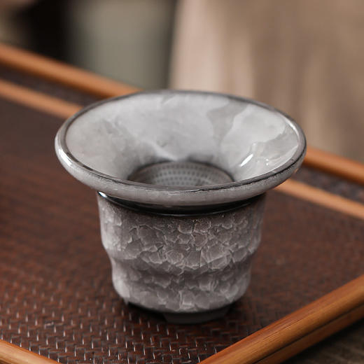 青瓷黑冰茶具公道杯茶杯茶漏手工复古铁胎冰裂纹陶瓷遇水化冰茶具 商品图3