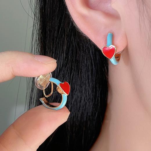 【清仓捡漏3件起发货，少拍不发】~彩钻简约爱心耳环女轻奢小众百搭蝴蝶结耳钉耳饰 商品图12