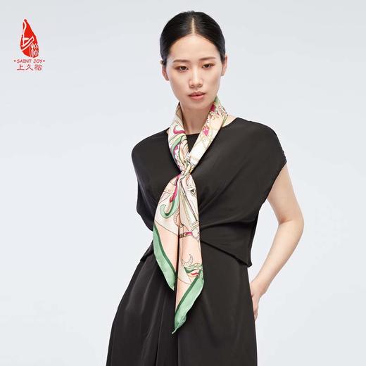 SAINTJOY/上久楷 真丝方巾   翼马花间   FJS22026 商品图6