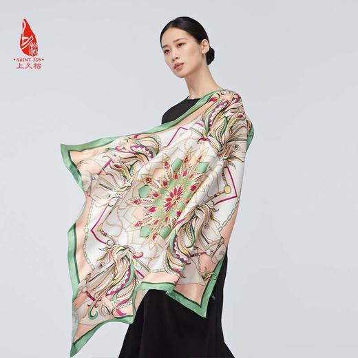 SAINTJOY/上久楷 真丝方巾   翼马花间   FJS22026 商品图7