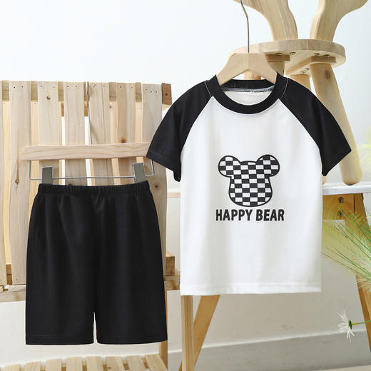 【清仓捡漏39.9两套】大弹力清爽舒适透气，收缩自如不卷边，儿童夏季家居服套装，中大童薄款衣服，男童女童夏童装短袖两件套 商品图6