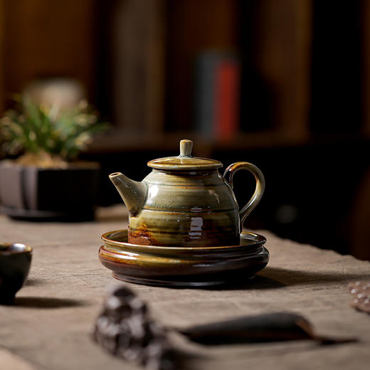 柴烧陶土盖碗景德镇陶瓷茶杯三才泡茶碗单个不烫手功夫茶具手抓碗 商品图5