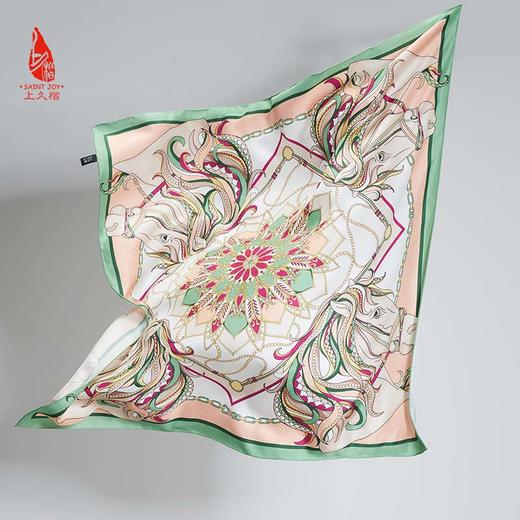 SAINTJOY/上久楷 真丝方巾   翼马花间   FJS22026 商品图8
