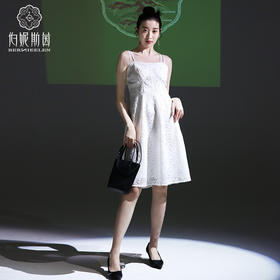 C-千年情话—梁祝草桥结拜皓色吊带连衣裙2S60022