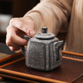 青瓷黑冰茶壶单个茶杯手工高端哥窑冰裂纹功夫茶具泡茶壶化冰