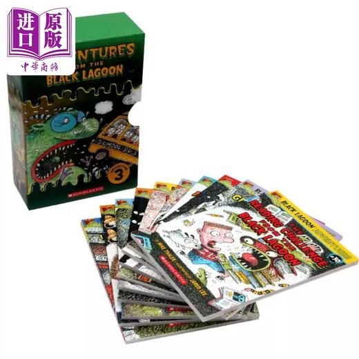 【中商原版】英文学乐黑潭小学第3套 21-30 盒装10册 Black Lagoon Collection Set 3 英文原版儿童章节书 故事小说小初文学 商品图0
