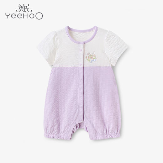 英氏婴儿连体衣夏季男女宝宝短袖哈衣薄款家居服睡衣 YLABJ22005A YLABJ22006A 商品图0