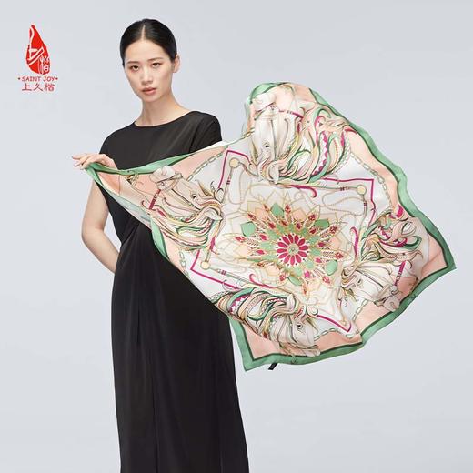 SAINTJOY/上久楷 真丝方巾   翼马花间   FJS22026 商品图2