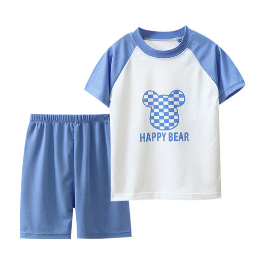 【清仓捡漏39.9两套】大弹力清爽舒适透气，收缩自如不卷边，儿童夏季家居服套装，中大童薄款衣服，男童女童夏童装短袖两件套 商品图4