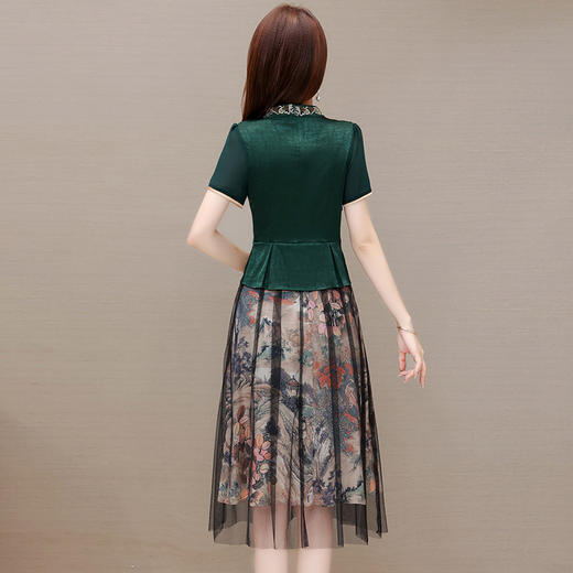 国风优雅中长款，假两件拼接时尚连衣裙QYM-CR-XYZX8950-L 商品图2