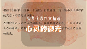 高考优秀作文精选：心灵的微光