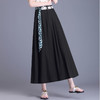 休闲时尚，夏款长款A字裙后腰松紧纯色简约气质大摆半身裙MYX-1660-L 商品缩略图2